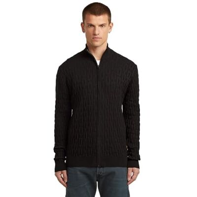 G-STAR Chain Structure Cardigan stickad, Svart (Dk Black D27111-c259-6484), XXL G-STAR Chain Structure Cardigan stickad, Svart (Dk Black D27111-c259-6484), XXL
