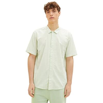 TOM TAILOR Denim Herr Skjorta 1034917, 31515 Green Woolwhite Slub Structure, XS TOM TAILOR Denim Herr Skjorta 1034917, 31515 Green Woolwhite Slub Structure, XS