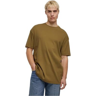 Urban Classics T-shirt för män, ribbade kortärmad ribbad ekologisk bomull, normal passform, storlekar S – 5XL, tinioliv, 5XL Urban Classics T-shirt för män, ribbade kortärmad ribbad ekologisk bomull, normal passform, storlekar S – 5XL, tinioliv, 5XL