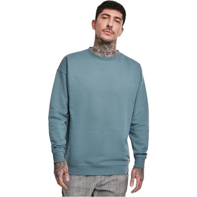 Urban Classics Sweatshirt för män, sweat crewneck, tröja med breda ribbade manschetter för män i många färger, storlekar XS – 5XL, Blå (Dusty Blue 00747), XS Stor Urban Classics Sweatshirt för män, sweat crewneck, tröja med breda ribbade manschetter för män i många färger, storlekar XS – 5XL, Blå (Dusty Blue 00747), XS Stor