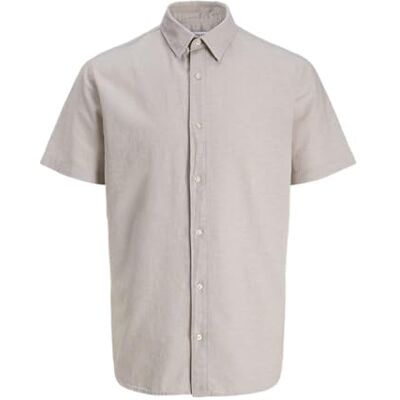 JACK & JONES Jjebreeze Skjorta med linneblandning S/S Sn, String, XXL JACK & JONES Jjebreeze Skjorta med linneblandning S/S Sn, String, XXL