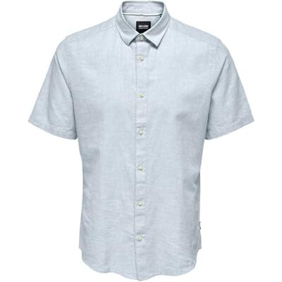 Only & Sons ONSCAIDEN Life SS SOLID linne skjorta NOOS, Kashmirblå, XXL Only & Sons ONSCAIDEN Life SS SOLID linne skjorta NOOS, Kashmirblå, XXL
