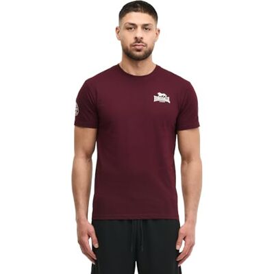 Lonsdale Herr T-shirt normal passform WARLINGHAM, Oxblood/off white, S Lonsdale Herr T-shirt normal passform WARLINGHAM, Oxblood/off white, S