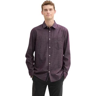 TOM TAILOR herrskjorta, 36679 – lila diagonal struktur, M TOM TAILOR herrskjorta, 36679 – lila diagonal struktur, M
