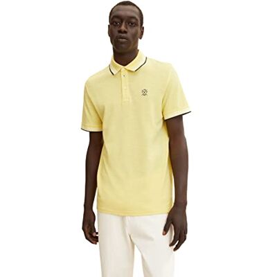TOM TAILOR Herr Basic Piqué pikétröja 1031601, 29832 Yellow Curd Streaky Two Tone, M TOM TAILOR Herr Basic Piqué pikétröja 1031601, 29832 Yellow Curd Streaky Two Tone, M