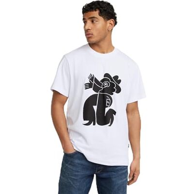 G-STAR RAW Herrstövlar illustration lös RT T-shirt, Vit (White D25691-c336-110), L G-STAR RAW Herrstövlar illustration lös RT T-shirt, Vit (White D25691-c336-110), L