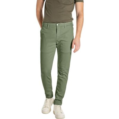 Replay Herr Slim fit Chino Jeans Zeumar Hyperchino Color Xlite, 850 militärgrön, 31W / 30L Replay Herr Slim fit Chino Jeans Zeumar Hyperchino Color Xlite, 850 militärgrön, 31W / 30L