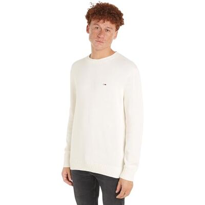Tommy Jeans Herr TJM Slim Essntls C-hals tröja pullovers, Forntida vit, XXS Tommy Jeans Herr TJM Slim Essntls C-hals tröja pullovers, Forntida vit, XXS