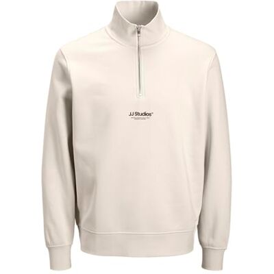 JACK & JONES Herr Jjesoho Sweat Quarter Zip Hn Noos Jnr, Moonbeam, 152 JACK & JONES Herr Jjesoho Sweat Quarter Zip Hn Noos Jnr, Moonbeam, 152