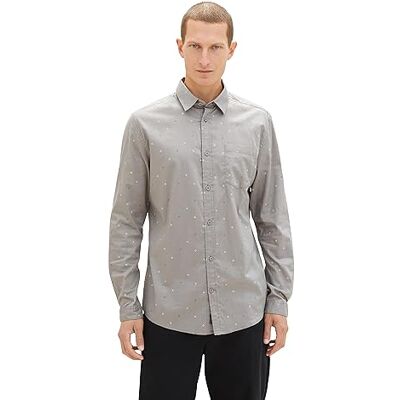 TOM TAILOR Herrskjorta, 30844 – grått pixeldiamanttryck, S TOM TAILOR Herrskjorta, 30844 – grått pixeldiamanttryck, S