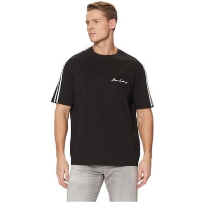 Giorgio Armani Herr regular fit bomull jersey signature logo t-shirt, svart, XL Giorgio Armani Herr regular fit bomull jersey signature logo t-shirt, svart, XL