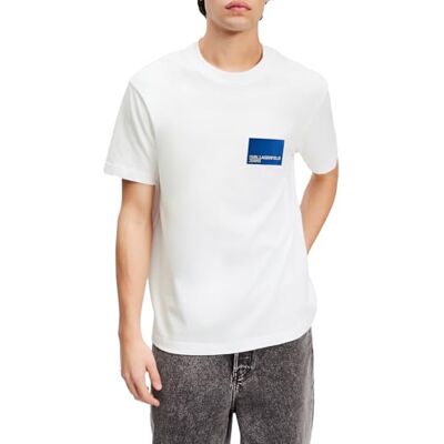 KARL LAGERFELD JEANS , Herr, Vanlig Kortärm Box Logo T-Shirt, Vanlig Fit, Vit, XXL KARL LAGERFELD JEANS , Herr, Vanlig Kortärm Box Logo T-Shirt, Vanlig Fit, Vit, XXL