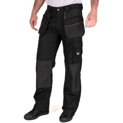 Lee Cooper LCPNT216 herr multi & hölster ficka knädyna arbete säkerhet cargobyxor byxor, svart/svart, storlek 30 lång Lee Cooper LCPNT216 herr multi & hölster ficka knädyna arbete säkerhet cargobyxor byxor, svart/svart, storlek 30 lång