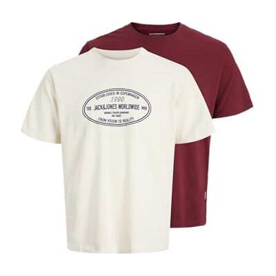 JACK & JONES Joryork främre tee Ss crew neck 2 st Mp, Antik vit, XS JACK & JONES Joryork främre tee Ss crew neck 2 st Mp, Antik vit, XS