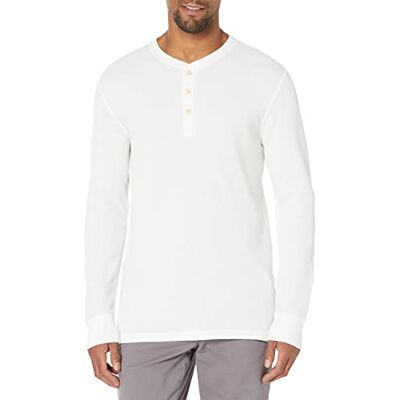 Amazon Essentials Herr normal passform långärmad våffla Henley-skjorta, vit, medium Amazon Essentials Herr normal passform långärmad våffla Henley-skjorta, vit, medium