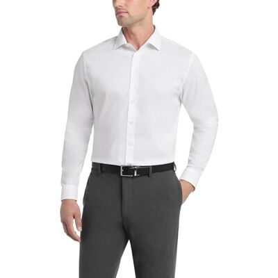 Kenneth Cole Unlisted Herrskjorta, smal passform, enfärgad, Vitt, 14"-14.5" Neck 32"-33" Sleeve Kenneth Cole Unlisted Herrskjorta, smal passform, enfärgad, Vitt, 14"-14.5" Neck 32"-33" Sleeve
