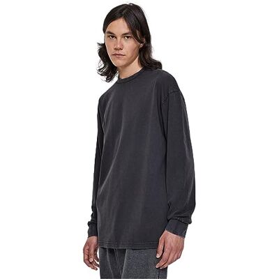 Urban Classics Heavy Boxy Acid Wash Långärmad, svart, 4XL Urban Classics Heavy Boxy Acid Wash Långärmad, svart, 4XL