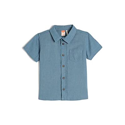 Koton Babyboys Linen Blend kortärmad single pocket detaljskjorta, Marin (720), 9-12 månader Koton Babyboys Linen Blend kortärmad single pocket detaljskjorta, Marin (720), 9-12 månader
