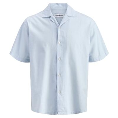 JACK & JONES Jjebreeze Linen Blend Resort Shirt Pls – Plus Size, Himmelsk blå, 4XL JACK & JONES Jjebreeze Linen Blend Resort Shirt Pls – Plus Size, Himmelsk blå, 4XL