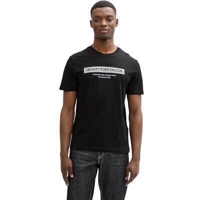 TOM TAILOR Denim T-shirt för män, 14482 – djup svart, S TOM TAILOR Denim T-shirt för män, 14482 – djup svart, S