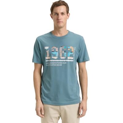 TOM TAILOR T-shirt för män, 30105 – Deep Bluish Green, L TOM TAILOR T-shirt för män, 30105 – Deep Bluish Green, L