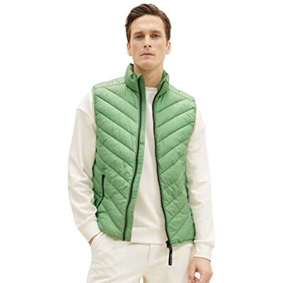 TOM TAILOR herr väst, 32095 – Shamrock Green, XXL TOM TAILOR herr väst, 32095 – Shamrock Green, XXL