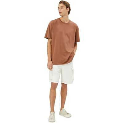 Koton Herr cargoficka Seam detalj bomull jeans shorts, Ecru (002), 33 Koton Herr cargoficka Seam detalj bomull jeans shorts, Ecru (002), 33