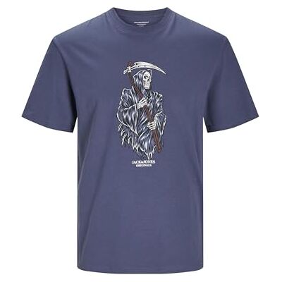 JACK & JONES Jorseven Skull Tee Ss Crew Neck Sn T-shirt, nattskugga blå, S, Nattskugga blå, S JACK & JONES Jorseven Skull Tee Ss Crew Neck Sn T-shirt, nattskugga blå, S, Nattskugga blå, S