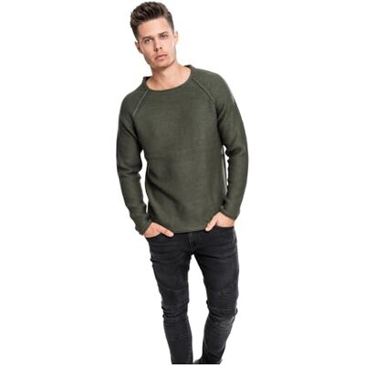 Urban Classics Raglan Wideneck tröja för män, Grön (Olive 176), M Urban Classics Raglan Wideneck tröja för män, Grön (Olive 176), M