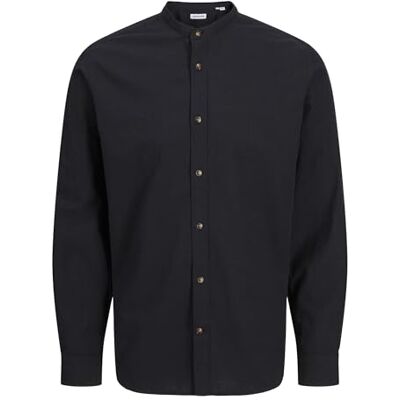 JACK & JONES JJESUMMER band skjorta LS SN, svart, S JACK & JONES JJESUMMER band skjorta LS SN, svart, S