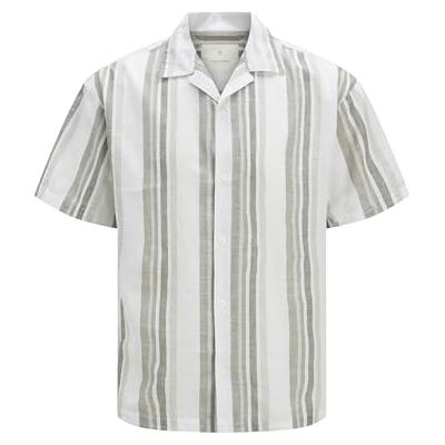 JACK & JONES Jprccsummer Stripe Resort S/S Shirt Sn, Vetiver, XL JACK & JONES Jprccsummer Stripe Resort S/S Shirt Sn, Vetiver, XL