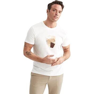 DeFacto T-shirt för män, Vit, XS DeFacto T-shirt för män, Vit, XS