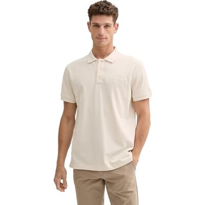 TOM TAILOR pikétröja för män, 27469 Smooth Light Sand, M TOM TAILOR pikétröja för män, 27469 Smooth Light Sand, M