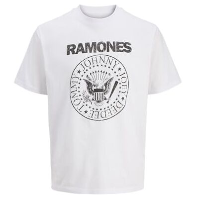 JACK & JONES Jprbluramones Ss Tee, Ljus vit, S JACK & JONES Jprbluramones Ss Tee, Ljus vit, S