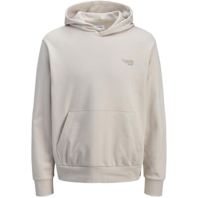 JACK & JONES Jjroar Sweat Hood, Moonbeam, L JACK & JONES Jjroar Sweat Hood, Moonbeam, L