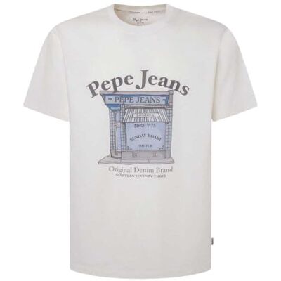 Pepe Jeans herr ago, t-shirt, vit, XS, Vit (benvit), XS Pepe Jeans herr ago, t-shirt, vit, XS, Vit (benvit), XS