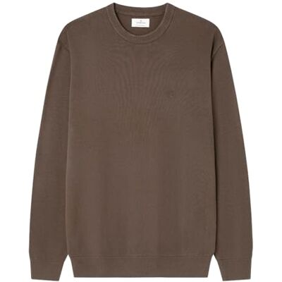 Springfield Gg12 Basic Trädbroderi rund hals tröja, brun, S Springfield Gg12 Basic Trädbroderi rund hals tröja, brun, S