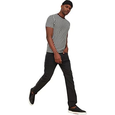 Trendyol Anthracite Män Slim Fit Crashli Jeans för män, Anthracit, 30 Trendyol Anthracite Män Slim Fit Crashli Jeans för män, Anthracit, 30