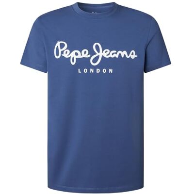Pepe Jeans herr original stretch n t-shirt, blå (Themsblå), XL, Blå (Themsblå), XL Pepe Jeans herr original stretch n t-shirt, blå (Themsblå), XL, Blå (Themsblå), XL