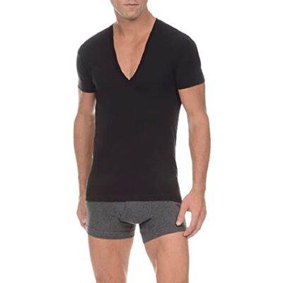 2(X)IST 2 (x) är Pima Cotton Slim Fit djup V-hals t-shirt underkläder, svart, M 2(X)IST 2 (x) är Pima Cotton Slim Fit djup V-hals t-shirt underkläder, svart, M