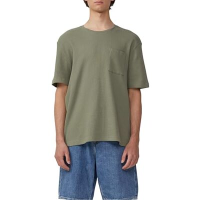 QS Våffelpiké-T-shirt med bröstficka, Olivgrön, L QS Våffelpiké-T-shirt med bröstficka, Olivgrön, L