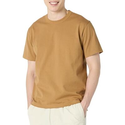Amazon Essentials mäns t-shirt med avslappnad passform tungvikt bomull, Mörk solbränna, M Amazon Essentials mäns t-shirt med avslappnad passform tungvikt bomull, Mörk solbränna, M