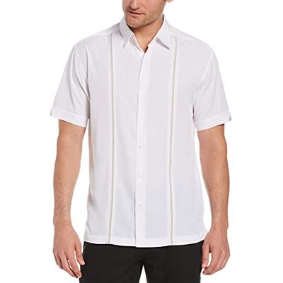 Cubavera Kortärmad insättningspanel för män med pick stitch-skjorta, skjorta, Ljus vit, XL Cubavera Kortärmad insättningspanel för män med pick stitch-skjorta, skjorta, Ljus vit, XL