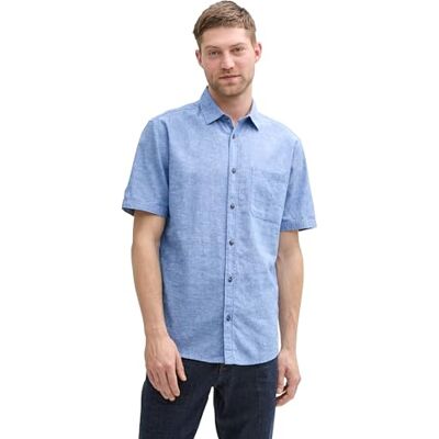 TOM TAILOR herrskjorta, 37199 Safir Blue Chambray, M TOM TAILOR herrskjorta, 37199 Safir Blue Chambray, M