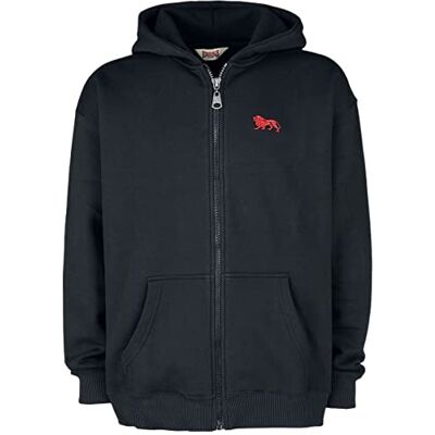 Lonsdale Herr LATHERON tröja med huva, svart/röd, L Lonsdale Herr LATHERON tröja med huva, svart/röd, L