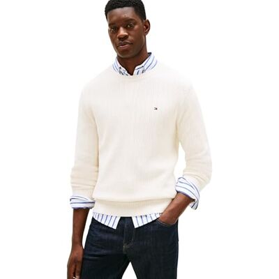 Tommy Hilfiger herr RWB Rib Crew Neck MW0MW41516 pullover tröja, gul, XXL, Gul (elfenbenskronblad), XXL Tommy Hilfiger herr RWB Rib Crew Neck MW0MW41516 pullover tröja, gul, XXL, Gul (elfenbenskronblad), XXL