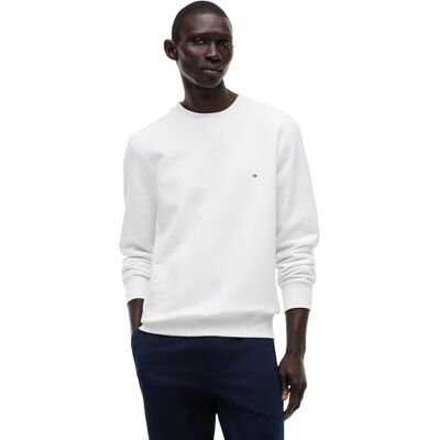 Tommy Hilfiger herr Essential Crew Neck Regular Fit Fleece Sweatshirt, Vit (vit), M Tommy Hilfiger herr Essential Crew Neck Regular Fit Fleece Sweatshirt, Vit (vit), M