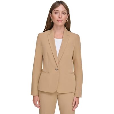 Tommy Hilfiger Womens Blazer – Business Jacket with Flattering Fit and Single-Button Closure, Tigers Eye, 16 Tommy Hilfiger Womens Blazer – Business Jacket with Flattering Fit and Single-Button Closure, Tigers Eye, 16