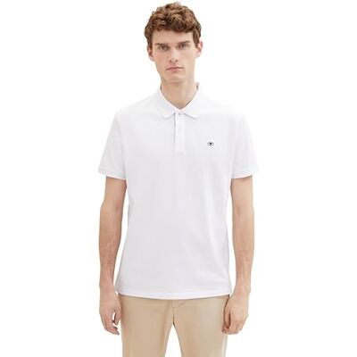 TOM TAILOR Herr Basic Piqué pikétröja 1027713, 20000 White, M TOM TAILOR Herr Basic Piqué pikétröja 1027713, 20000 White, M
