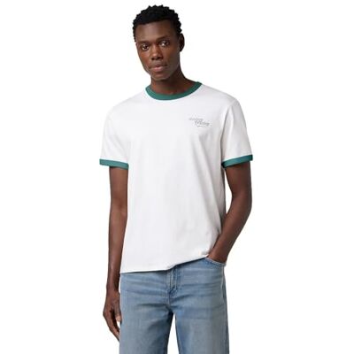 Wrangler Herr Ringer T-shirt, Bärkbar vit, L Wrangler Herr Ringer T-shirt, Bärkbar vit, L